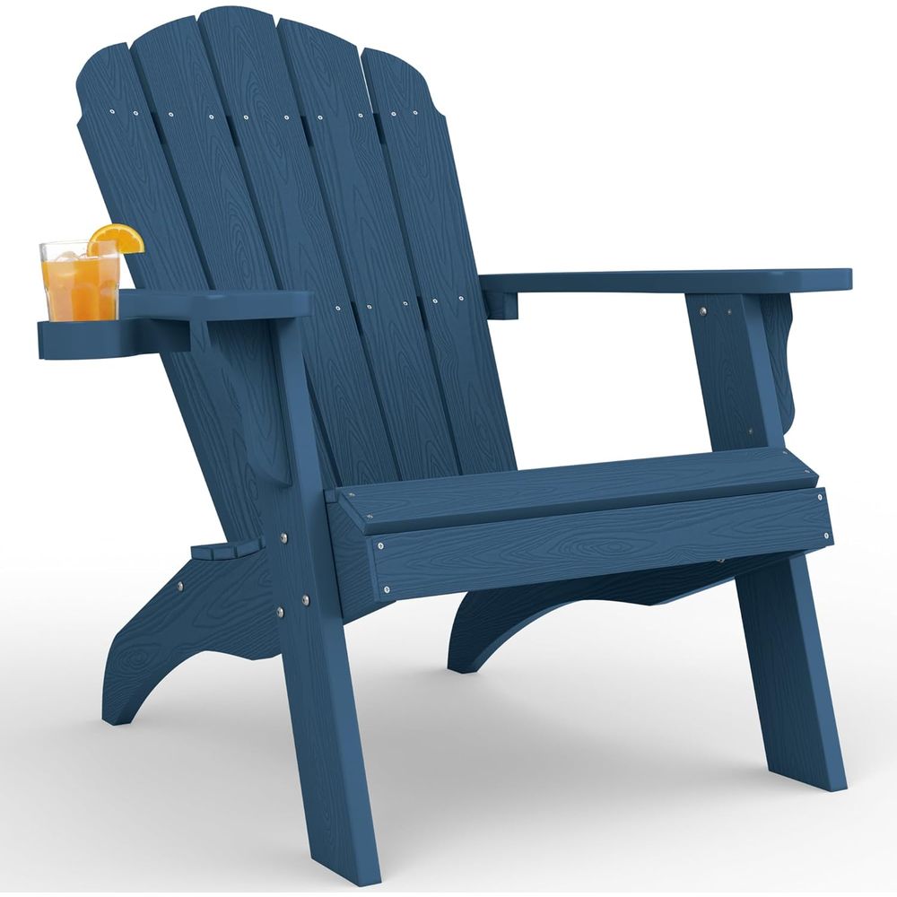 Adirondack Chair Wood - Durable Navy Blue Oversized Adirondack Chair
