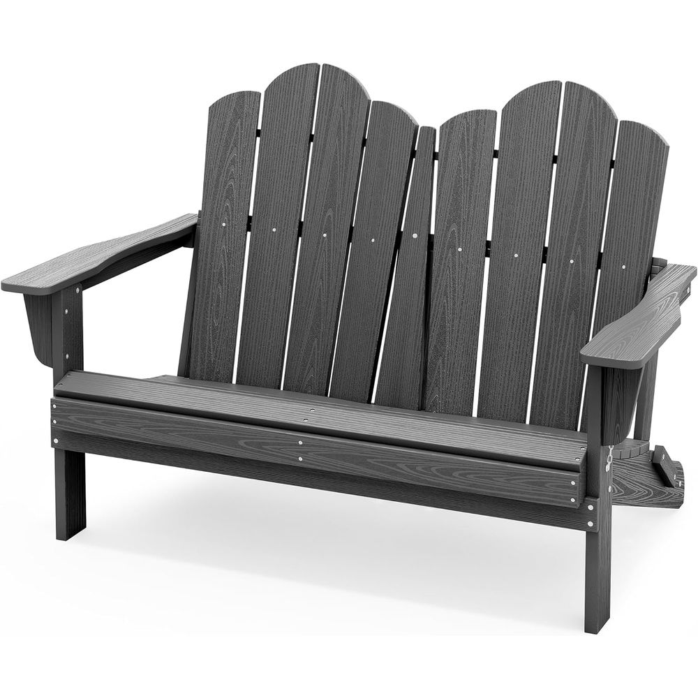 Adirondack Chair Wood - All-Weather HDPE Loveseat and Pair of