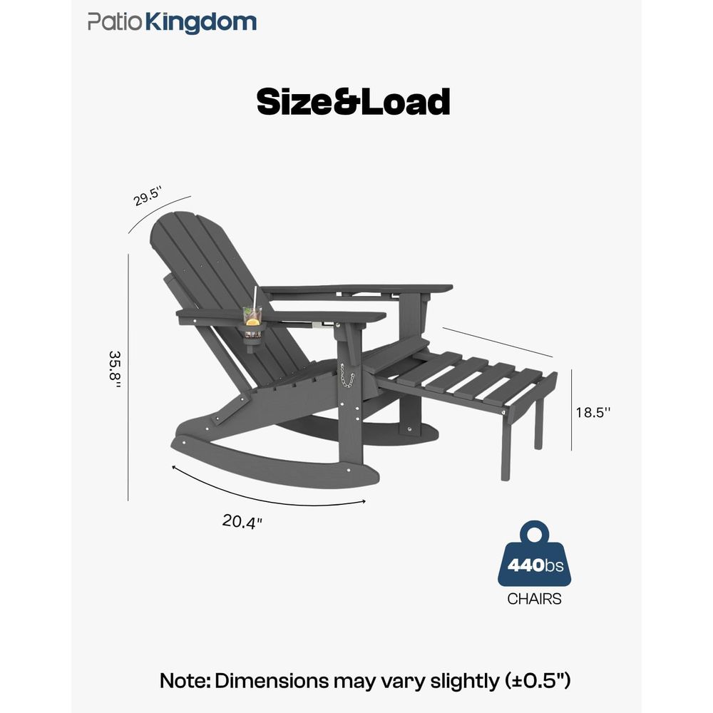 Gray Weatherproof HDPE Outdoor - Adirondack Chair Wood incelemesi ve fiyatı