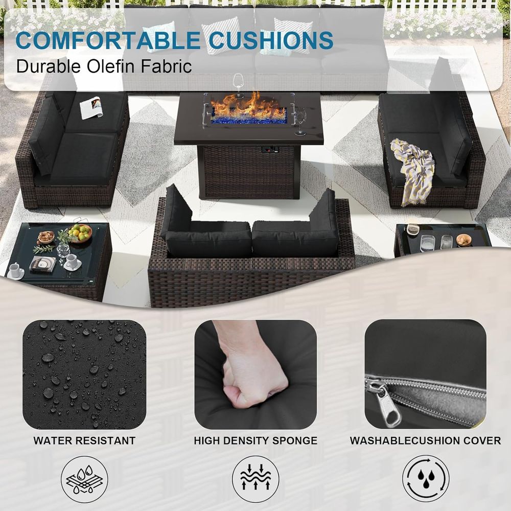 13-Piece Outdoor Sectional Pat - Outdoor Furniture With Fire Pit incelemesi ve fiyatı