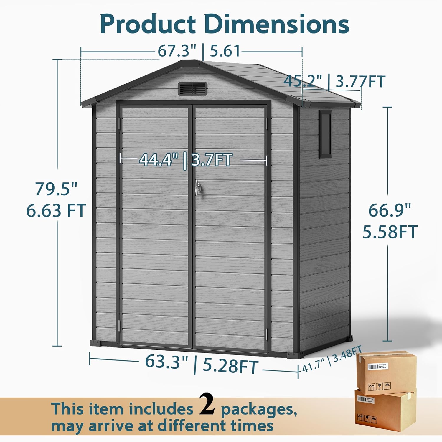 6X4 FT Outdoor Shed, Plastic S - Outdoor Furniture Sale incelemesi ve fiyatı