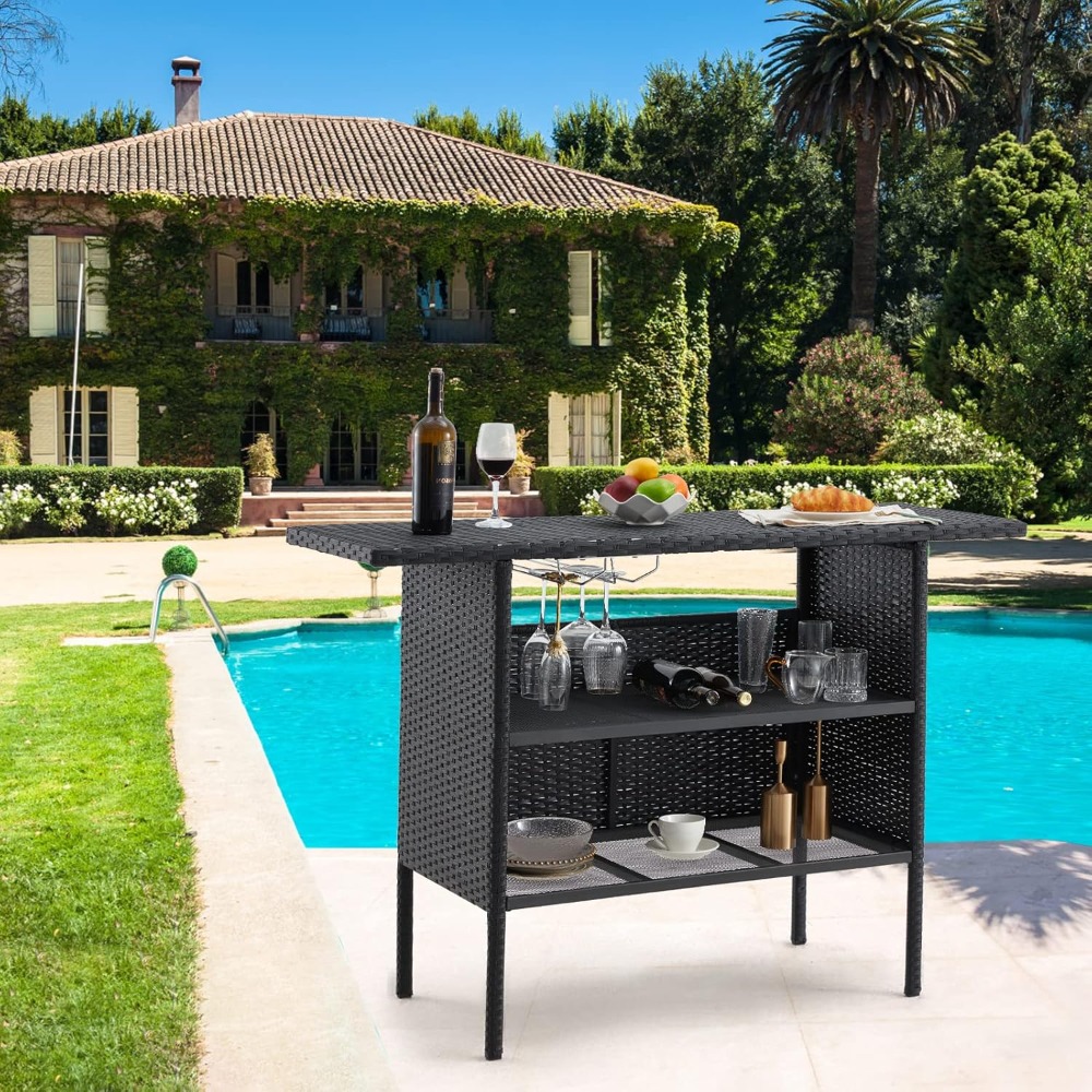 Outdoor Patio Wicker Bar Count - Outdoor Furniture With Fire Pit incelemesi ve fiyatı