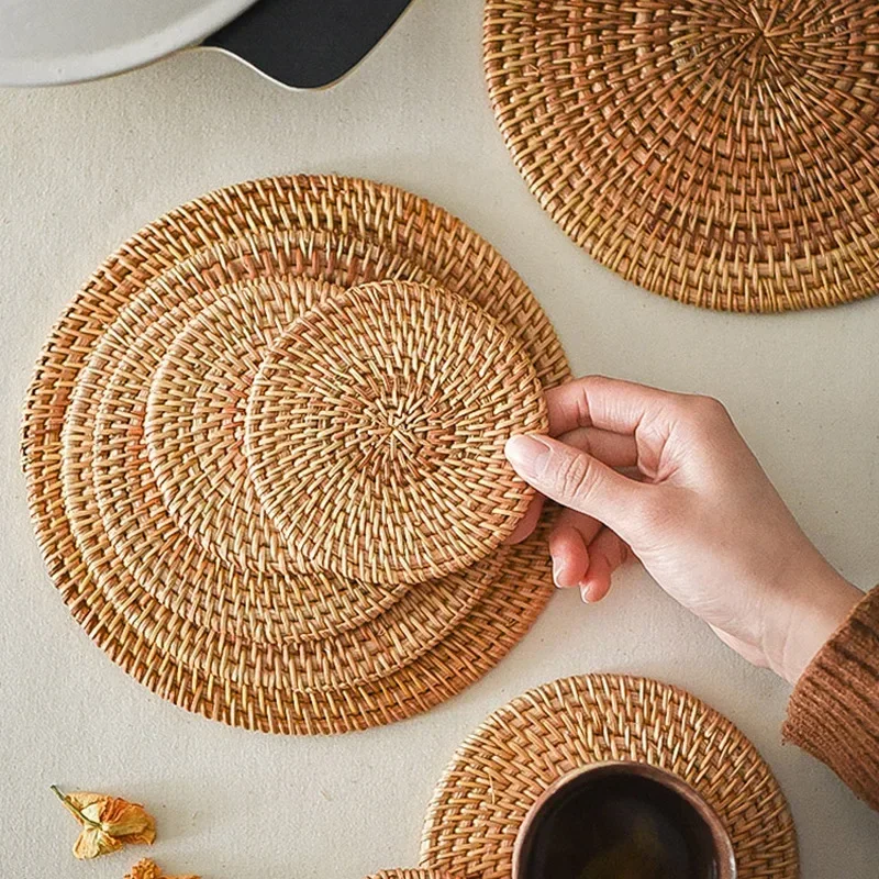 Handmade Round Rattan Coasters - Outdoor Furniture Sale incelemesi ve fiyatı