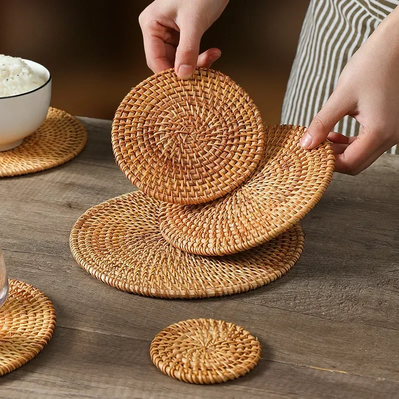 Handmade Round Rattan Coasters - Outdoor Furniture Sale incelemesi ve fiyatı