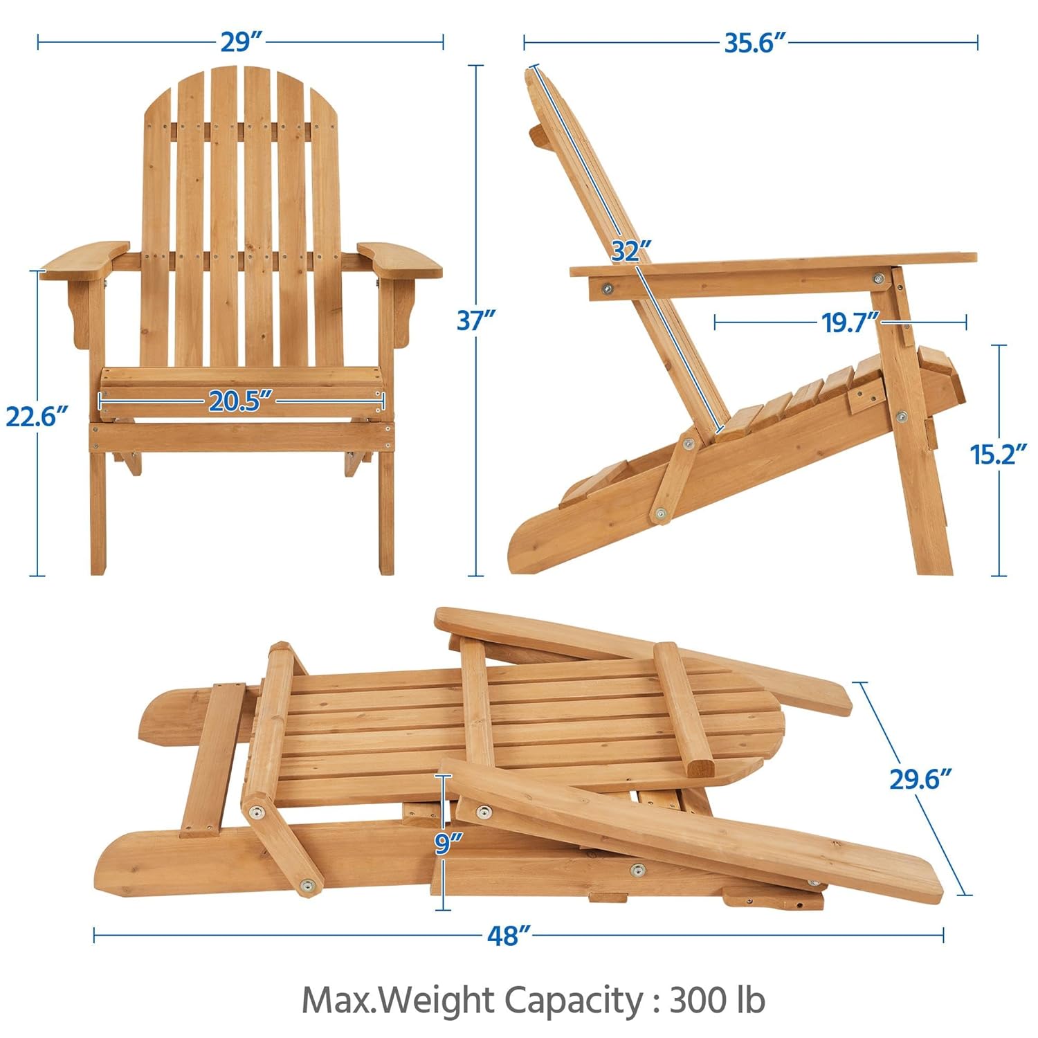 Folding Adirondack Chair Set o - Adirondack Chair Wood incelemesi ve fiyatı