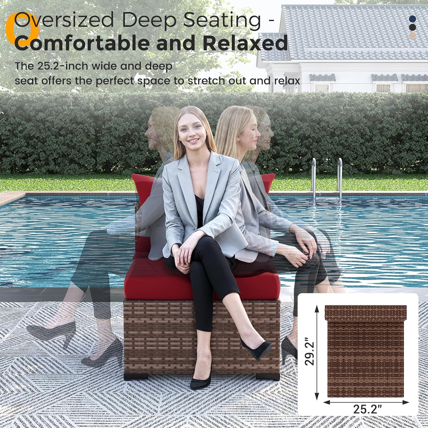 8pc All-Weather Wicker Section - Outdoor Furniture With Fire Pit incelemesi ve fiyatı