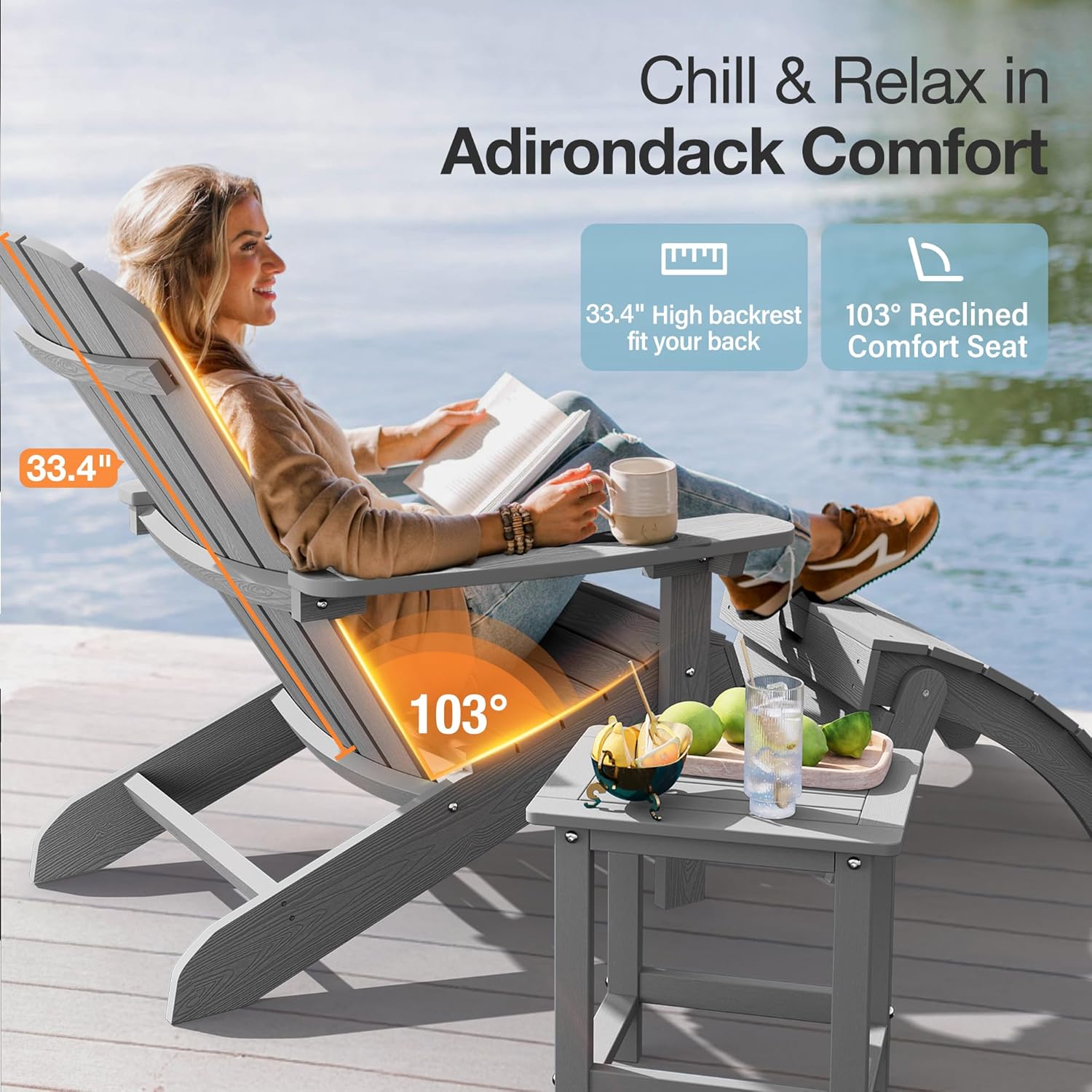 Adirondack Chairs Set of 4 Pla - Adirondack Chair Wood incelemesi ve fiyatı