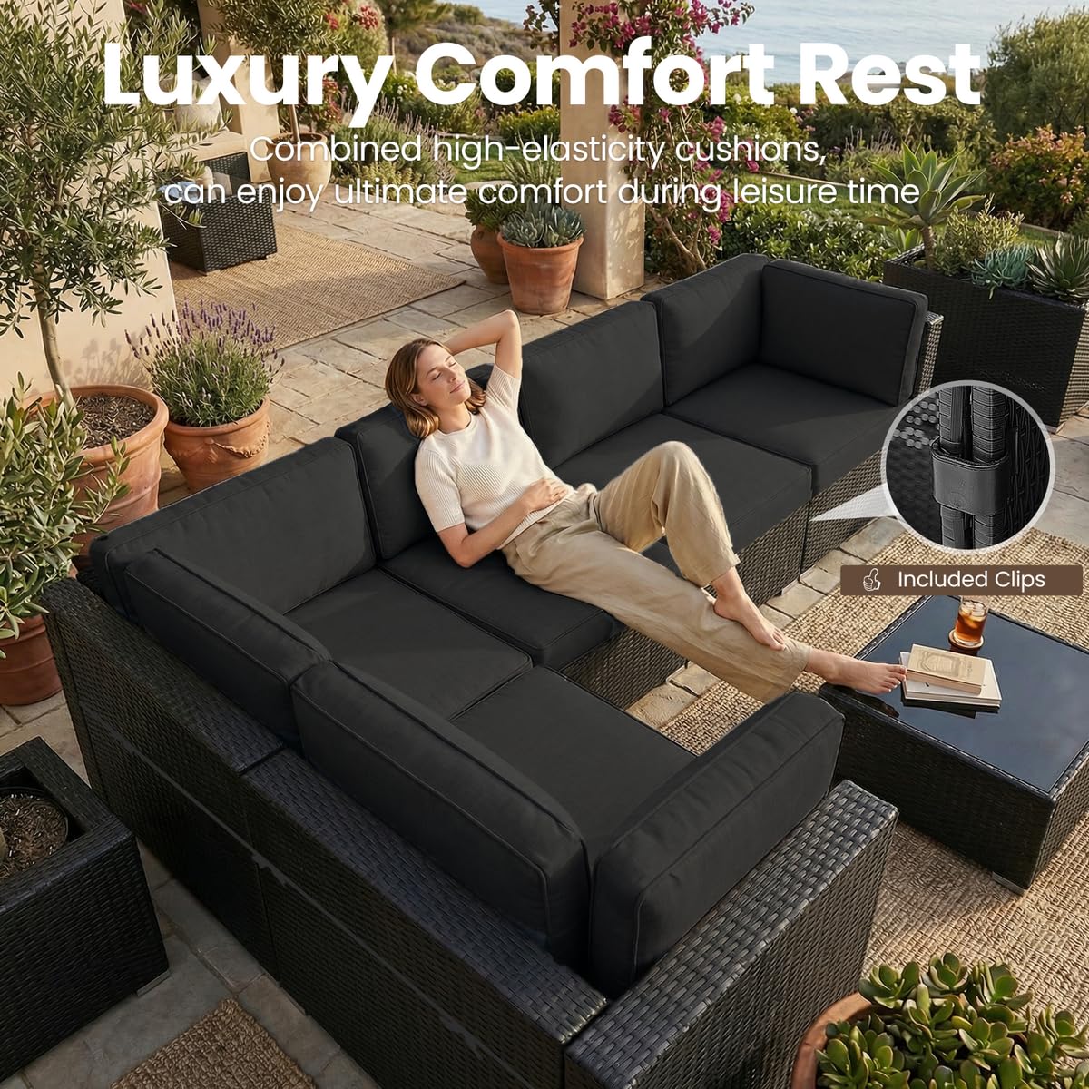 8 Pieces Patio Furniture Set w - Outdoor Furniture With Fire Pit incelemesi ve fiyatı