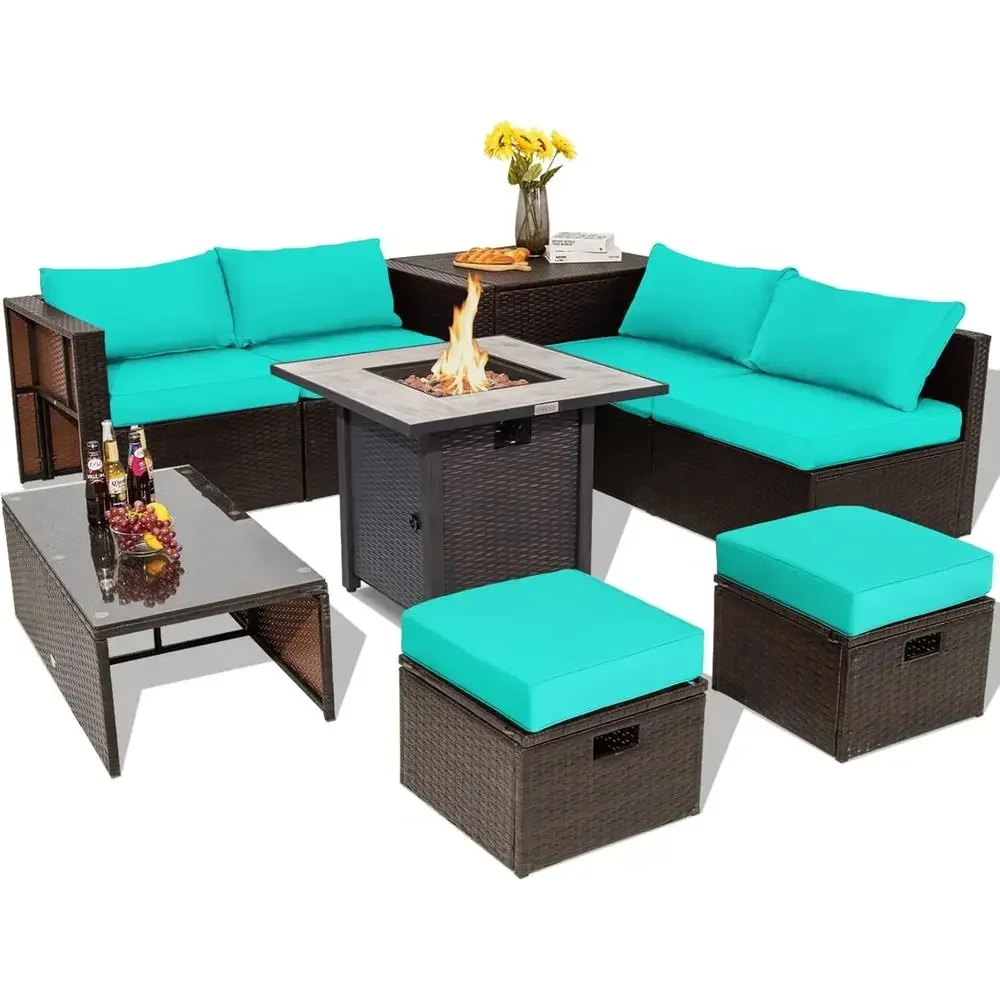 9-Piece Outdoor Patio Furnitur - Outdoor Furniture With Fire Pit incelemesi ve fiyatı