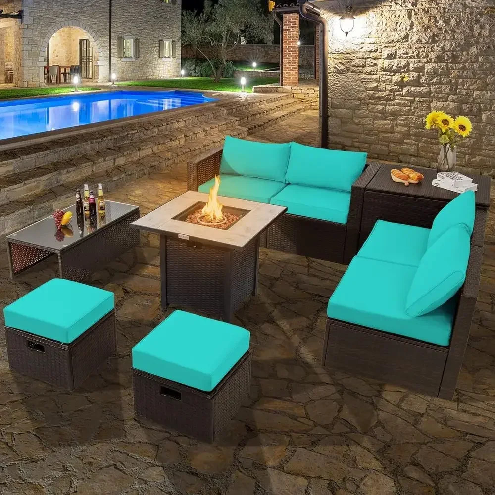 9-Piece Outdoor Patio Furnitur - Outdoor Furniture With Fire Pit incelemesi ve fiyatı