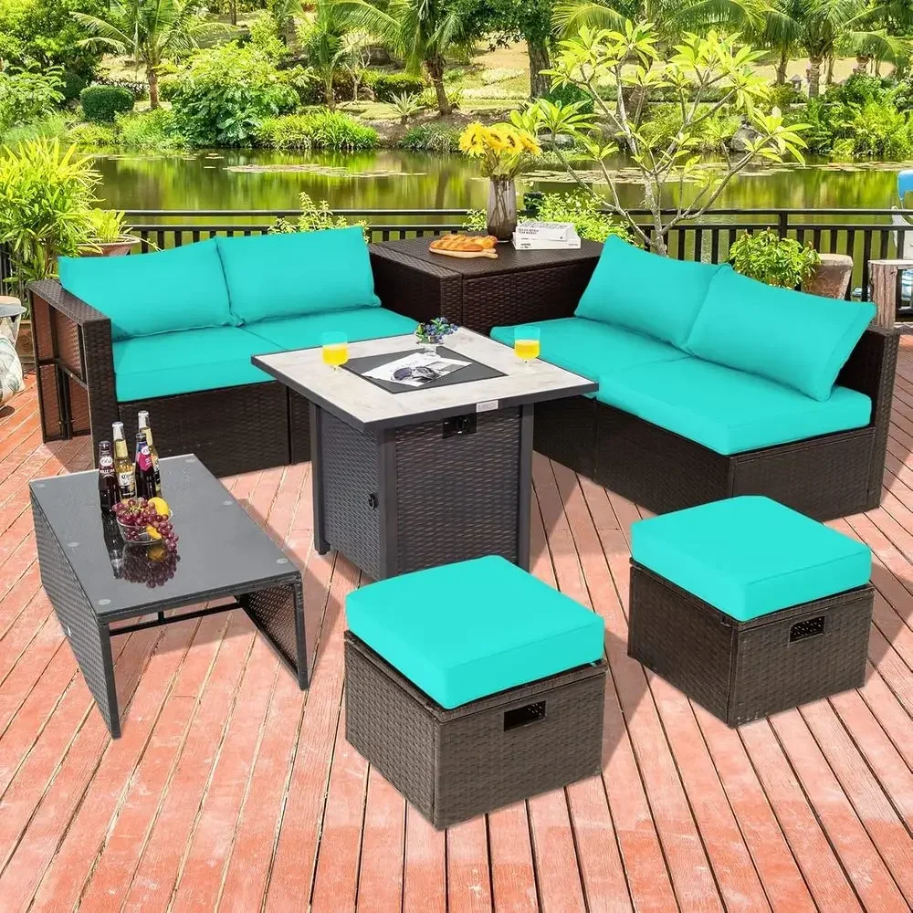 9-Piece Outdoor Patio Furnitur - Outdoor Furniture With Fire Pit incelemesi ve fiyatı