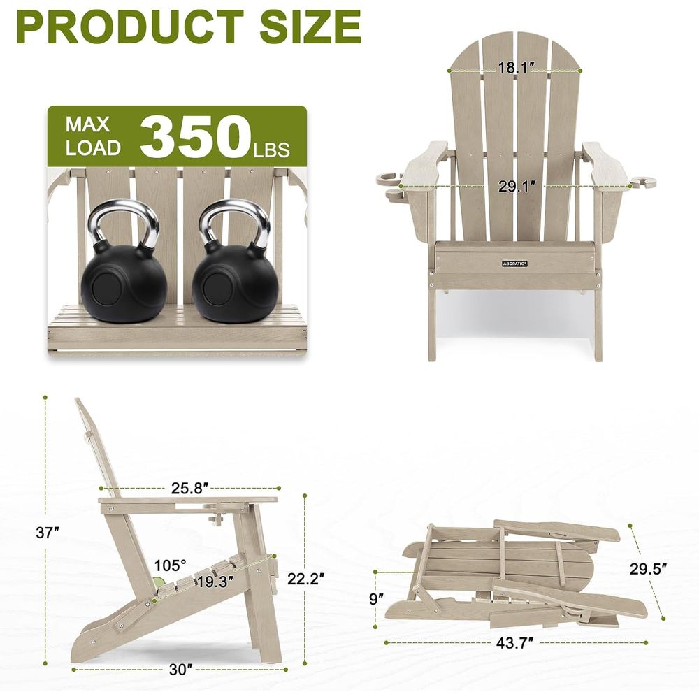 Weather-Resistant Dual Cup Hol - Adirondack Chair Wood incelemesi ve fiyatı