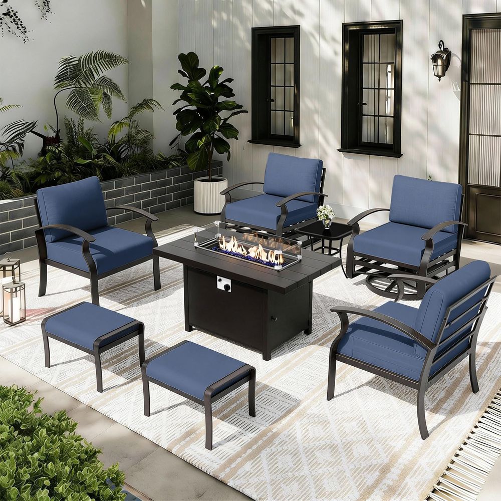 Aluminum Patio Furniture Set w - Outdoor Furniture With Fire Pit incelemesi ve fiyatı