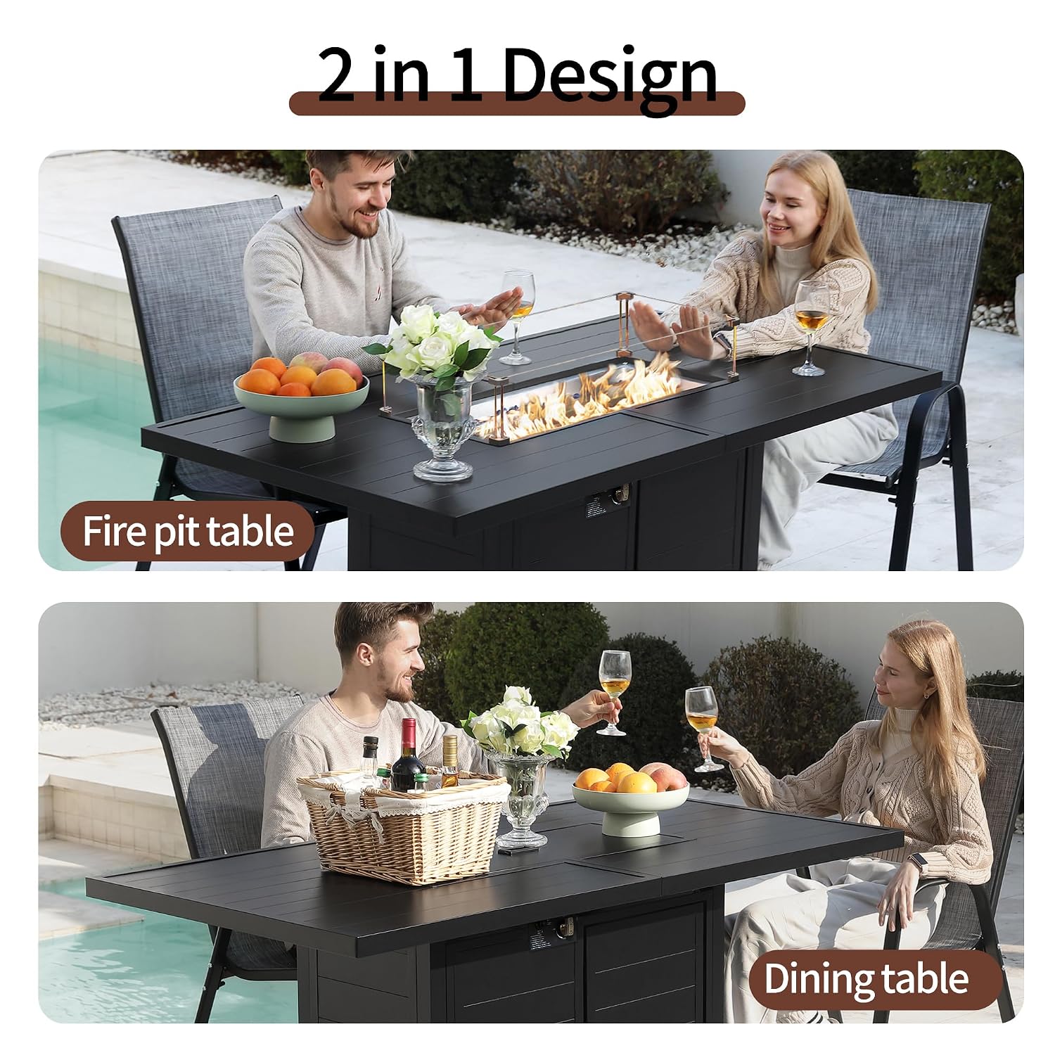 7 Pieces Patio Furniture Set w - Outdoor Furniture With Fire Pit incelemesi ve fiyatı