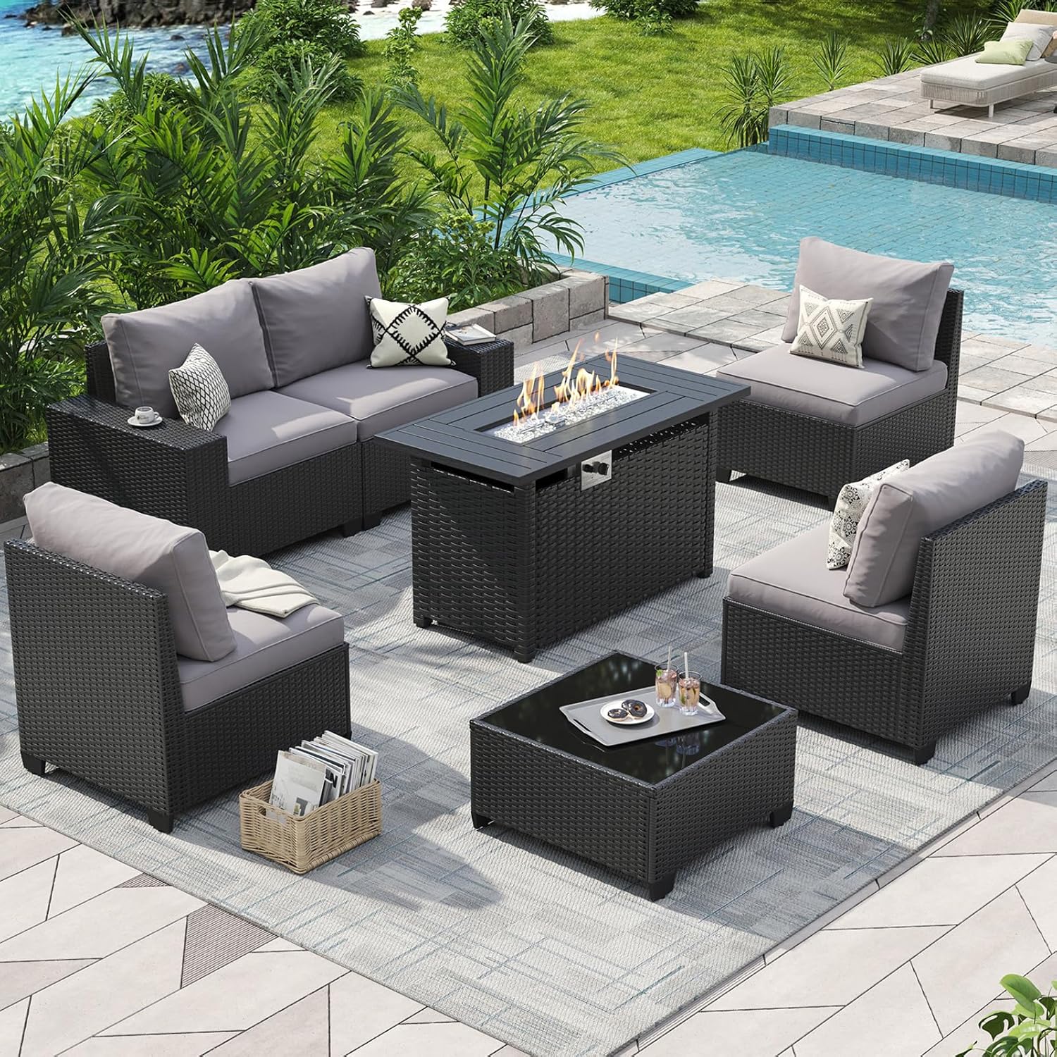 Outdoor Patio Furniture Set wi - Outdoor Furniture With Fire Pit incelemesi ve fiyatı