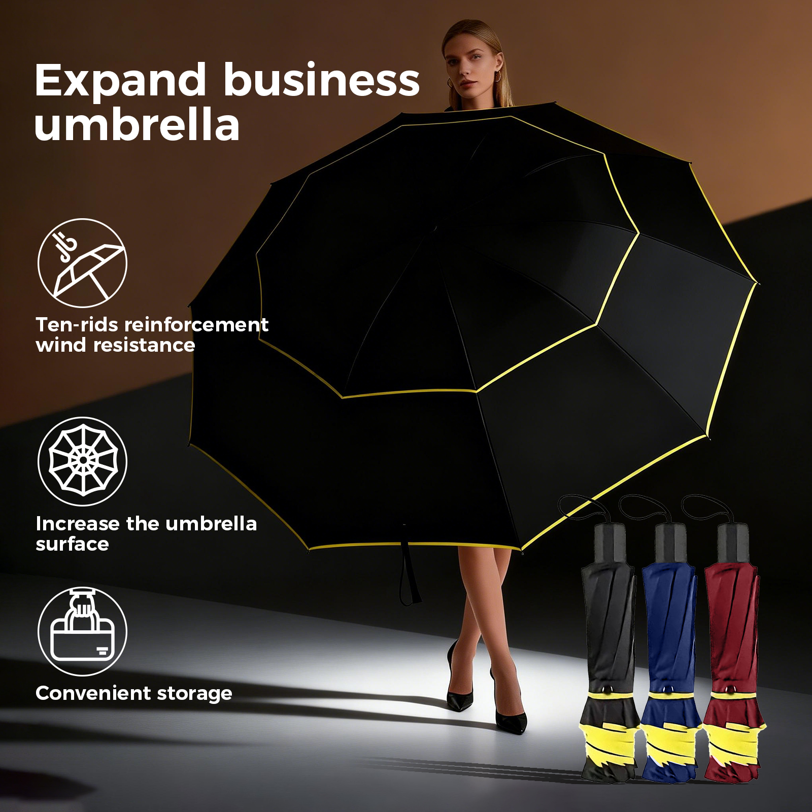 Double Strong Wind Resistant U - Parasol Umbrella Large incelemesi ve fiyatı