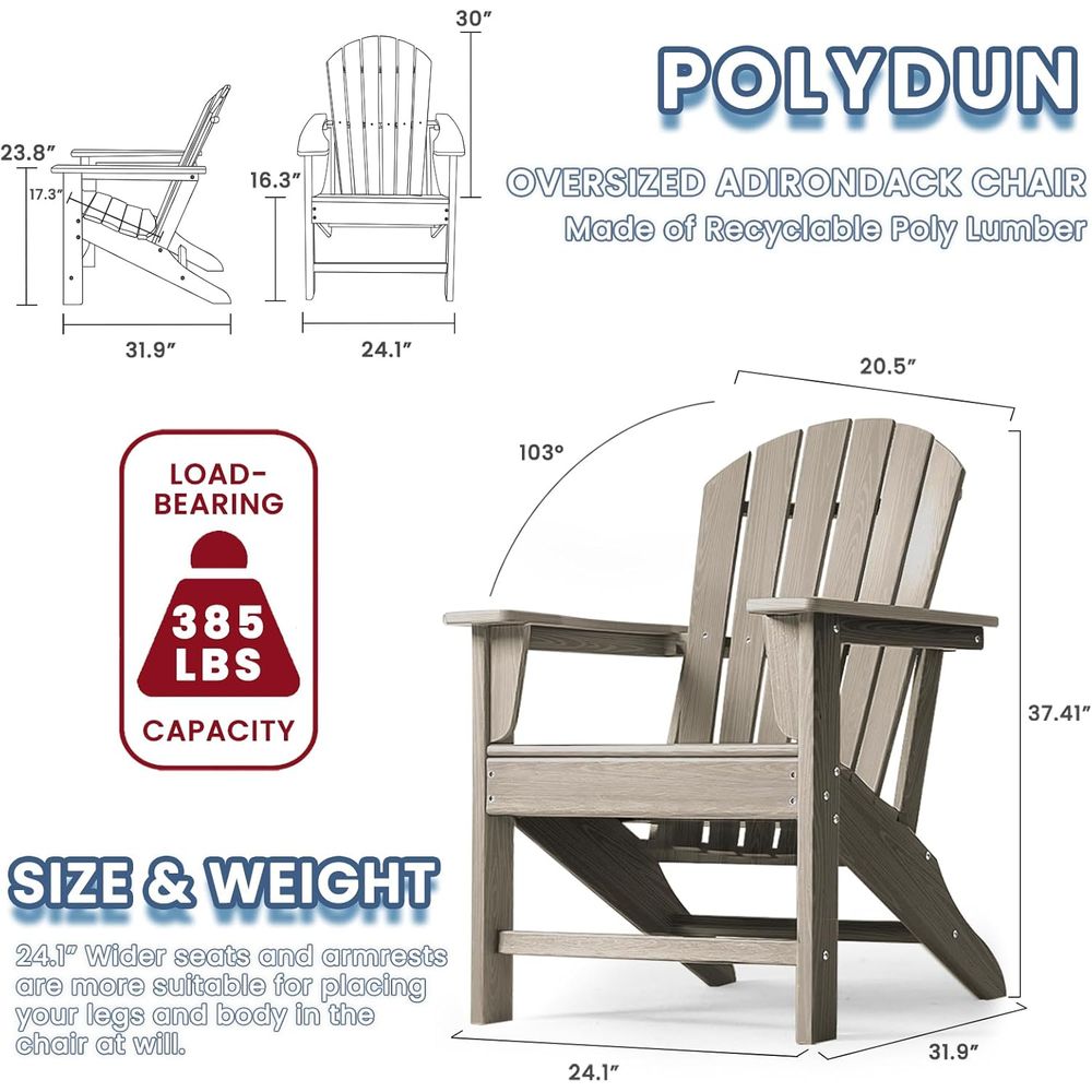 4-Piece Poly Lumber Patio Chai - Outdoor Furniture With Fire Pit incelemesi ve fiyatı