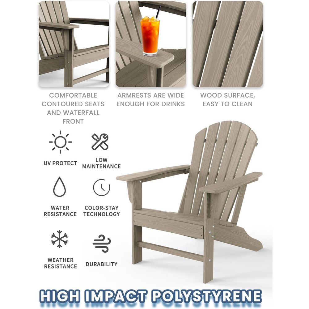 4-Piece Poly Lumber Patio Chai - Outdoor Furniture With Fire Pit incelemesi ve fiyatı