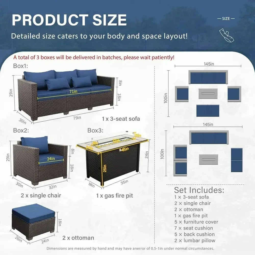 6-Piece Outdoor Patio Furnitur - Outdoor Furniture With Fire Pit incelemesi ve fiyatı