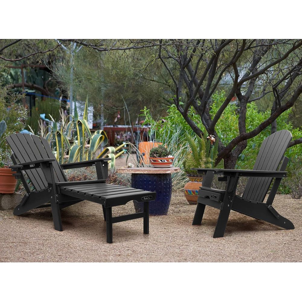 Set of 2 Adjustable Outdoor Ad - Adirondack Chair Wood incelemesi ve fiyatı