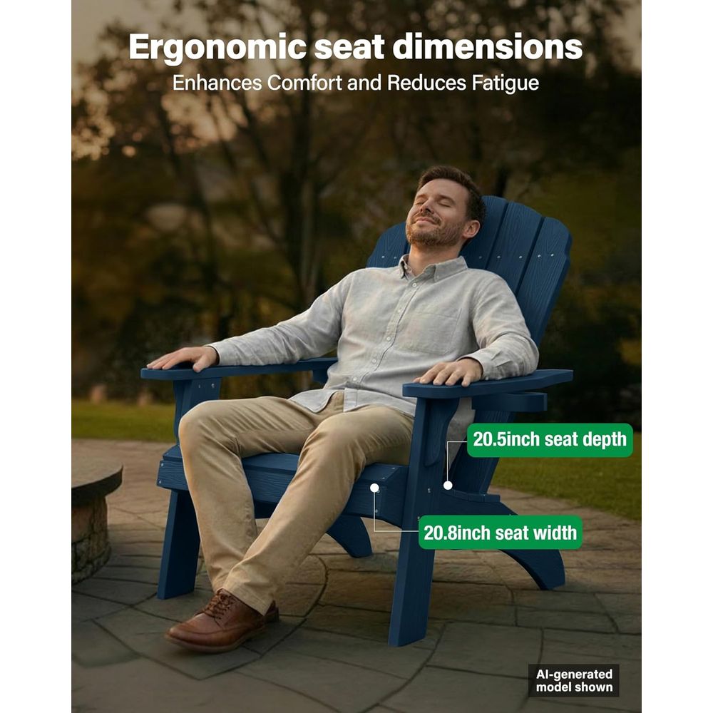 Durable Navy Blue Oversized Ad - Adirondack Chair Wood incelemesi ve fiyatı