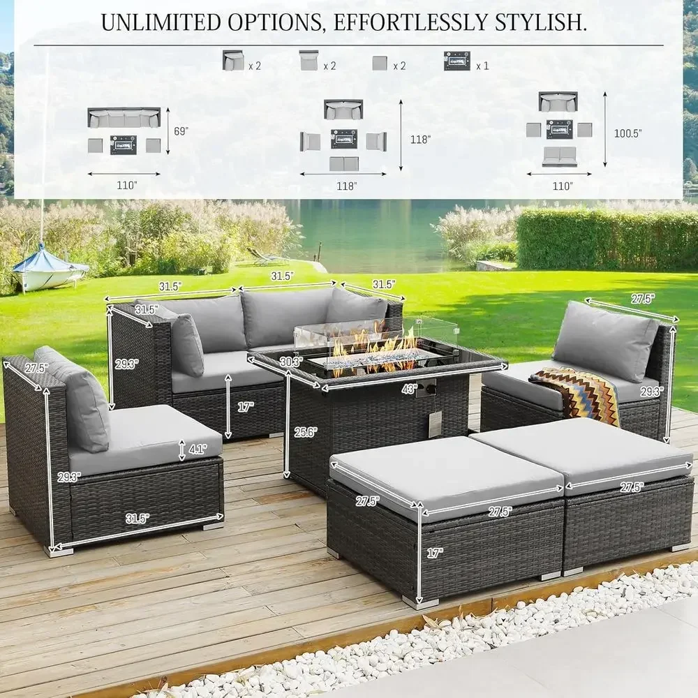 6-Person Weather-Resistant Out - Outdoor Furniture With Fire Pit incelemesi ve fiyatı
