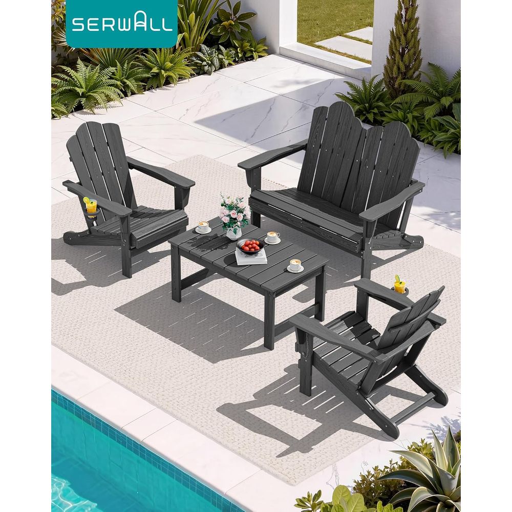 All-Weather HDPE Loveseat and  - Adirondack Chair Wood incelemesi ve fiyatı