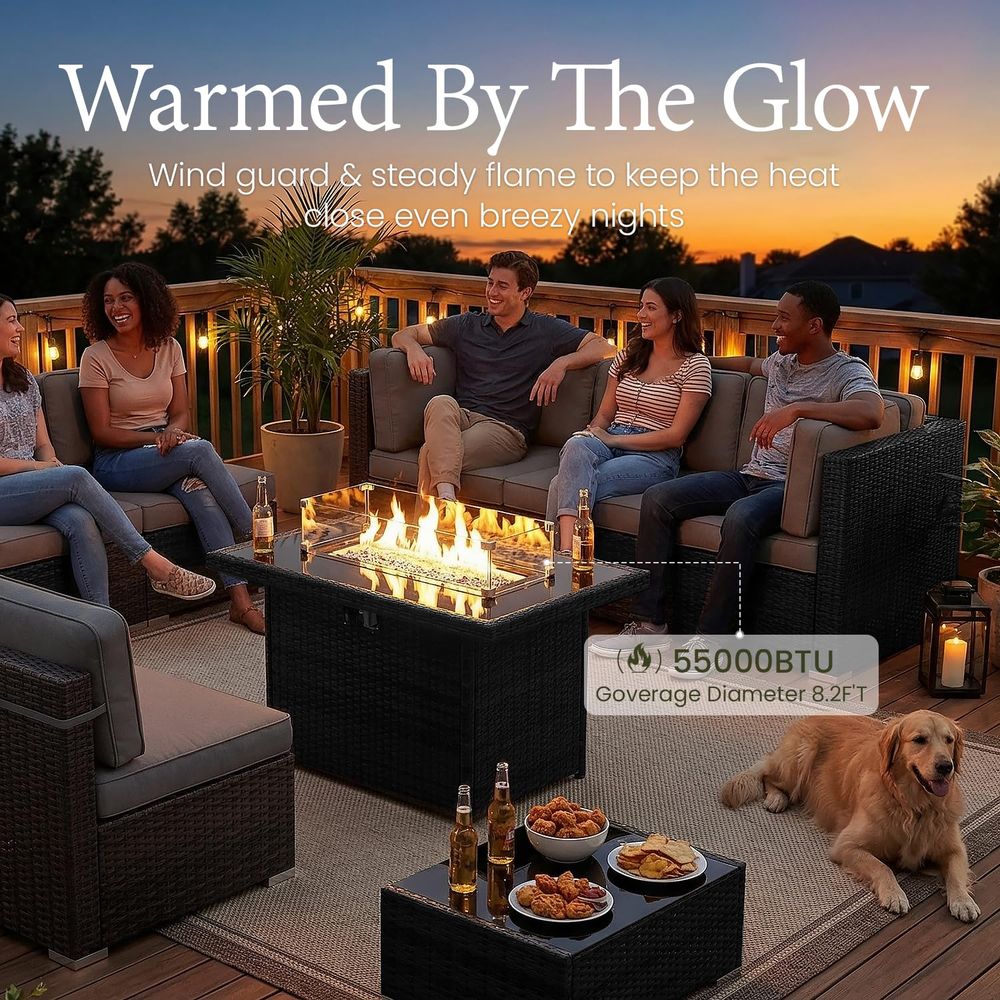 15 Piece Patio Furniture Set w - Outdoor Furniture With Fire Pit incelemesi ve fiyatı